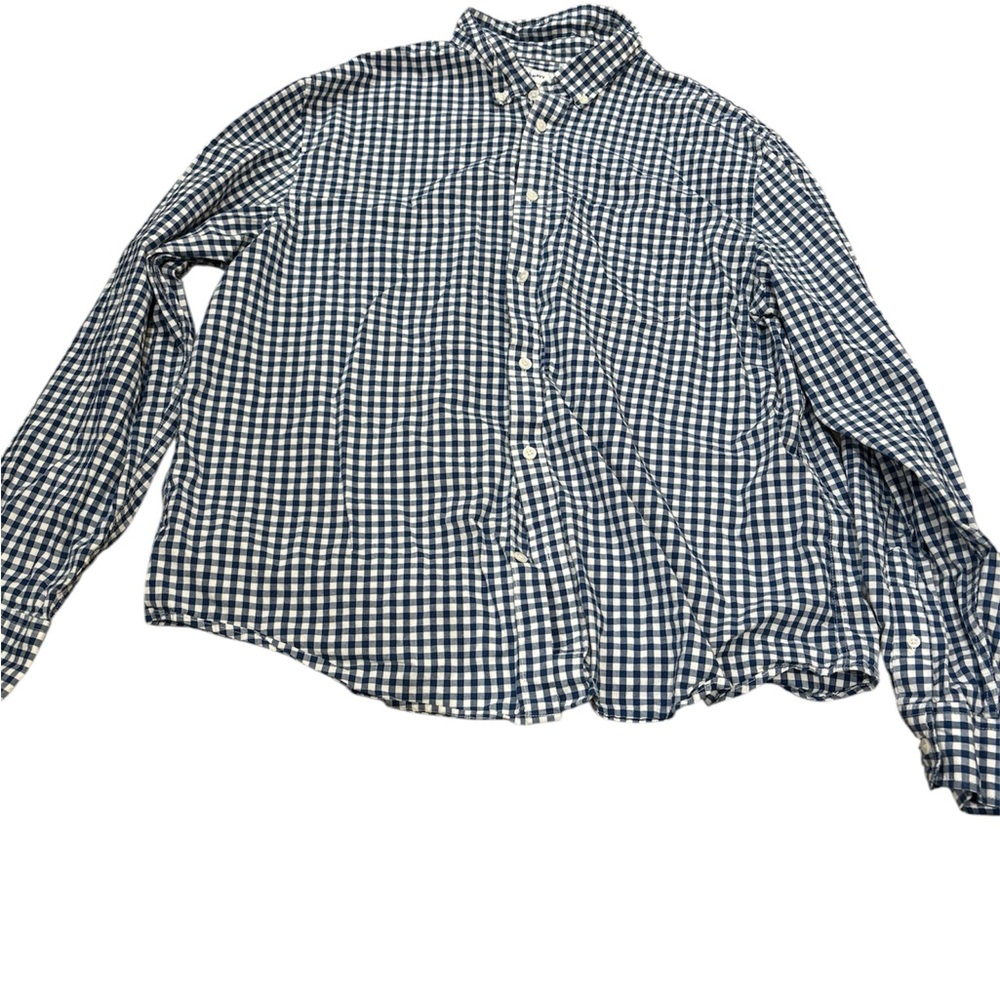 Men’s old Navy Blue and White Checkered Button-Up Shirt XXL